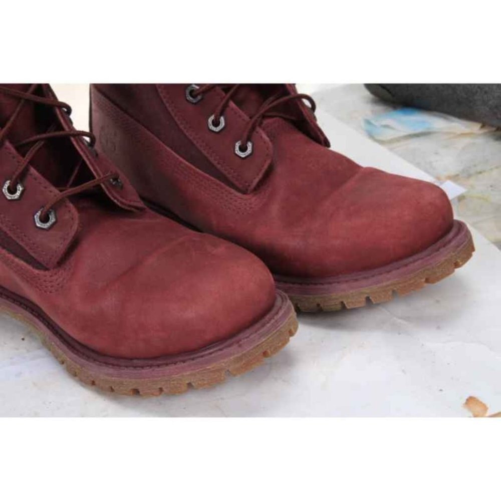 Timberland  6-INCH PREMIUM D-RING WATERPROOF BOOTS hiking boots maroon sz 8 - Picture 6 of 11